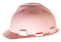 MSA Pink V-Gard® Polyethylene Cap Style Hard Hat With Ratchet/4 Point Ratchet Suspension