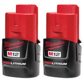 Milwaukee® M12™ REDLITHIUM™ 12 Volt 1.5 Amp Hour Battery (Two Pack)