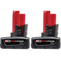 Milwaukee® M12™ REDLITHIUM™ 12 Volt 3 Amp Hour Battery (Two Pack)