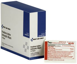 Acme-United Corporation 1 1/4" X 2 1/2" First Aid Only® Iodine Wipes (50 Per Box)