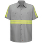 Bulwark 2X/Long Gray Red Kap® 6 Ounce 100% Cotton Short Sleeve Shirt With Button Closure