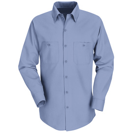 Bulwark Medium/Regular Light Blue Red Kap® 4.25 Ounce 65% Polyester/35% Cotton Long Sleeve Shirt With Button Closure