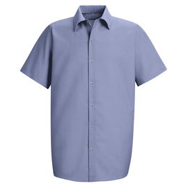 Bulwark Medium Blue Red Kap® 4.25 Ounce 65% Polyester/35% Cotton Short Sleeve Shirt With Gripper Closure