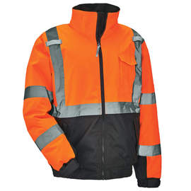 Ergodyne Medium Hi-Viz Orange/Black GloWear® 8377 300D Oxford Polyester/Polyurethane Jacket