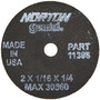 Norton® 2" X 1/16" X 1/4" Gemini® Coarse Grit Aluminum Oxide Portable Type 01/41 Small Diameter Cut Off Wheel