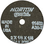 Norton® 2" X 1/8" X 1/4" Gemini® Coarse Grit Aluminum Oxide Portable Type 01/41 Small Diameter Cut Off Wheel