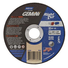 Norton® 6" X .045" X 5/8" Gemini® Coarse Grit Aluminum Oxide Type 01/41 Cut Off Wheel