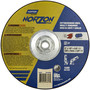 Norton® 9" X 1/8" X 5/8" - 11" NorZon Plus® Extra Coarse Grit Ceramic Alumina Type 27 Depressed Center Combination Wheel
