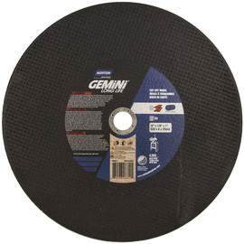 Norton® 14" X 1/8" X 1" Gemini Extra Coarse Grit Aluminum Oxide Type 01/41 Cut-Off Wheels