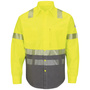 Bulwark® 2X Tall Hi-Viz Yellow And Gray Westex Ultrasoft®/Cotton/Nylon Flame Resistant Uniform Shirt With Button Front Closure