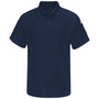 Bulwark® 2X Regular Navy Blue Swiss Pique/Modacrylic/Lyocell/Aramid Flame Resistant Polo With Button Front Closure