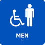 NMC™ 8" X 8" Blue .25" Gravoply ADA And Office Sign "MEN"