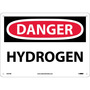 NMC™ 10" X 14" White .05" Plastic Danger Sign "DANGER HYDROGEN"