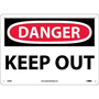 NMC™ 10" X 14" White .05" Plastic Danger Sign "DANGER KEEP OUT"