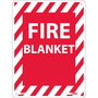 NMC™ 12" X 9" White .05" Plastic Fire Safety Sign "FIRE BLANKET"