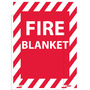 NMC™ 12" X 9" White .0045" Vinyl Fire Safety Sign "FIRE BLANKET"