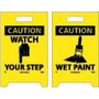 NMC™ 19" X 12" Yellow .04" Coroplast Floor Safety Sign "CAUTION WATCH YOUR STEP"