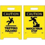 NMC™ 19" X 12" Yellow .04" Coroplast Floor Safety Sign "CAUTION TRIPPING HAZARD"