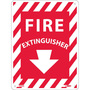 NMC™ 12" X 9" White .05" Plastic Fire Extinguisher Sign "FIRE EXTINGUISHER"