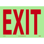 NMC™ 10" X 14" Phosphorescent .0045" Polyester Admittance And Exit Sign "EXIT"