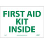 NMC™ 7" X 10" White .0045" Vinyl First Aid Kit Sign "FIRST AID KIT INSIDE"