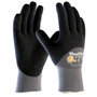 Protective Industrial Products Large MaxiFlex® Ultimate by ATG® 15 Gauge Black Nitrile Palm, Finger And Knuckles Coated Work Gloves With Gray Nylon And Elastane Liner And Continuous Knit Wrist
