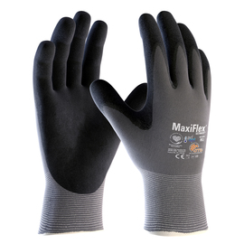 Protective Industrial Products Small MaxiFlex® Ultimate™ AD-APT™ 15 Gauge Black Nitrile Palm And Finger Coated Work Gloves With Gray Nylon And Elastane Liner And Knit Wrist