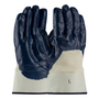 Protective Industrial Products Large ArmorTuff® Blue Nitrile Palm, Finger And Knuckles Coated Work Gloves With Natural Cotton Liner And Safety Cuff