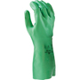SHOWA® Size 7/Small Green Cotton Flocked Lined 15 mil Biodegradable Nitrile Chemical Resistant Gloves