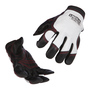 Lincoln Electric® Size Small Black And White Steelworker™ Cowhide And Leather Full Finger Mechanics Gloves With Elastic Hook And Loop Cuff
