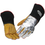 Lincoln Electric® Large 13" Gold/Black Heavy Weight PFR Rayon And Cowhide Heat Resistant Gloves With Gauntlet Cuff And Cotton Lining