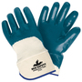 MCR Safety® Medium Predator® Blue Nitrile Three-Quarter Coated Work Gloves With Blue Jersey Liner And Safety Cuff