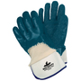 MCR Safety® Large Predator® Blue Nitrile Three-Quarter Coated Work Gloves With Blue Jersey Liner And Safety Cuff