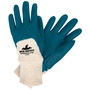 MCR Safety® Small Predalite® Blue Nitrile Three-Quarter Coated Work Gloves With Blue Interlock Liner And Knit Wrist