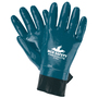 MCR Safety® X-Large Predalite® Blue Nitrile Full Dip Coated Work Gloves With Blue Interlock Liner And PVC Safety Cuff