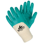 MCR Safety® Medium Predatouch™ Aqua Green Nitrile Three-Quarter Coated Work Gloves With Aqua Green Fine Interlock Liner And Knit Wrist