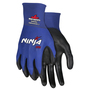 MCR Safety® Small Ninja® Lite 18 Gauge Black Polyurethane Palm And Fingertips Coated Work Gloves With Black Nylon Liner And Knit Wrist