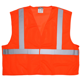 MCR Safety® X-Large Hi-Viz Orange CL2MOP Polyester Mesh Vest