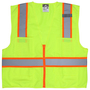 MCR Safety® Large Hi-Viz Green SURVL Polyester Vest