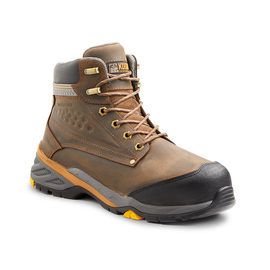 Kodiak® Size 8 1/2 Brown Crusade Leather Composite Toe Hikers Boots With EVA Midsole And Slip And Oil Resistant Outsole