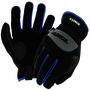 RADNOR™ Medium Black And Blue TrekDry® And Synthetic Leather Full Finger Mechanics Gloves With Elastic Shirred Cuff (While Supplies Last)