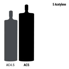 Atomic Absorption Grade Acetylene, Size 5 Acetylene Cylinder, CGA 510