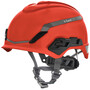 MSA Red V-Gard® H1 HDPE Cap Style Climbing Helmet With Ratchet Suspension