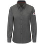 Bulwark® Women's Medium Gray TenCate Evolv™ Flame Resistant Long Sleeve Shirt With Button Front Closure