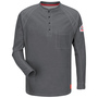 Bulwark® Medium Gray Westex G2™ Fabrics By Milliken® Flame Resistant Long Sleeve Henley With Button Front Closure