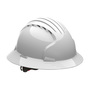 Protective Industrial Products White Evolution® Deluxe 6161 HDPE Vented Full Brim Hard Hat With Wheel Ratchet/6 Point Polyester Suspension