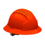 Protective Industrial Products Hi-Viz Orange Evolution® Deluxe 6161 HDPE Vented Full Brim Hard Hat With Wheel Ratchet/6 Point Polyester Suspension