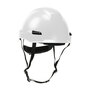 Protective Industrial Products White Rocky™ ABS/Polycarbonate Non-Vented Cap Style Climbing Helmet With Wheel Ratchet/4 Point Nylon Webbing Cradle Suspension