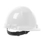 Protective Industrial Products White Whistler™ HDPE Non-Vented Cap Style Hard Hat With Pin-Lock/4 Point Nylon Webbing Cradle Suspension