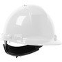 Protective Industrial Products White Whistler™ HDPE Vented Cap Style Hard Hat With Wheel Ratchet/4 Point Nylon Webbing Cradle Suspension